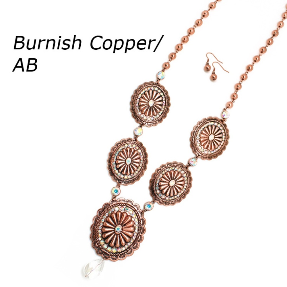 Copper Concho Necklace Set
